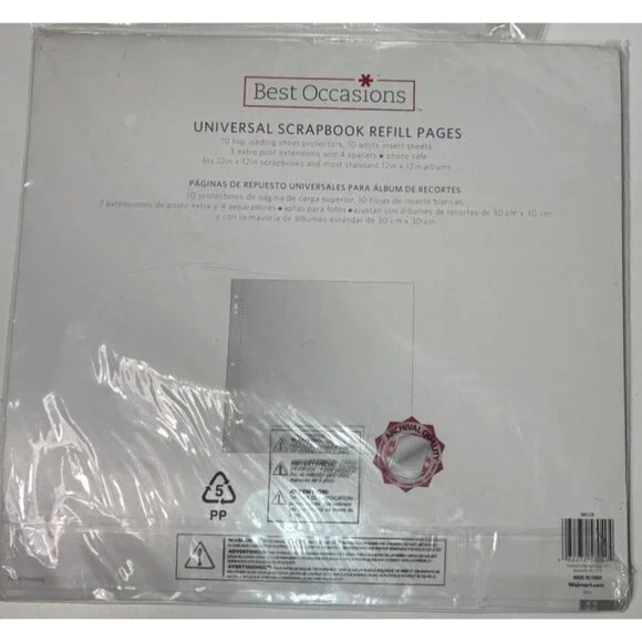 NEW Best Occasion 12"x12" 10 Top Load Universal Scrapbook Refill Pages MK12R - Picture 3 of 3